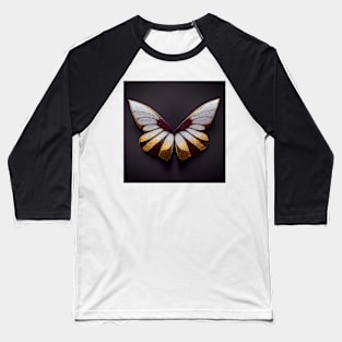 red, diamond and gold butterfly 02 Baseball T-Shirt